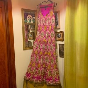 Ralph Lauren Petite sleeveless magenta maxi dress